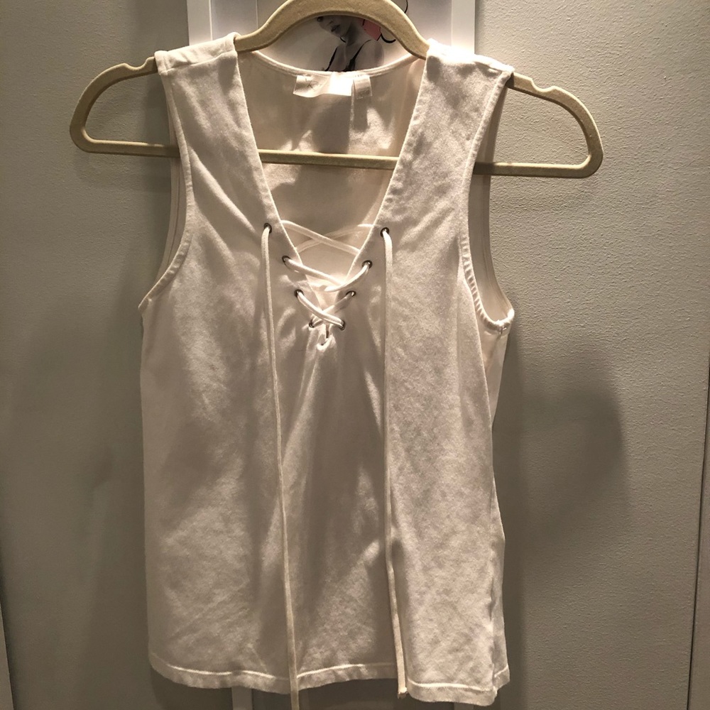 Lace up tank in white - i have black too